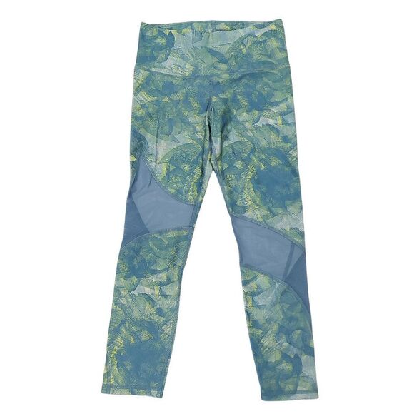 Under Armour Heatgear Compression Capri Leggings Womens Medium Green Blue Gym - Picture 1 of 10